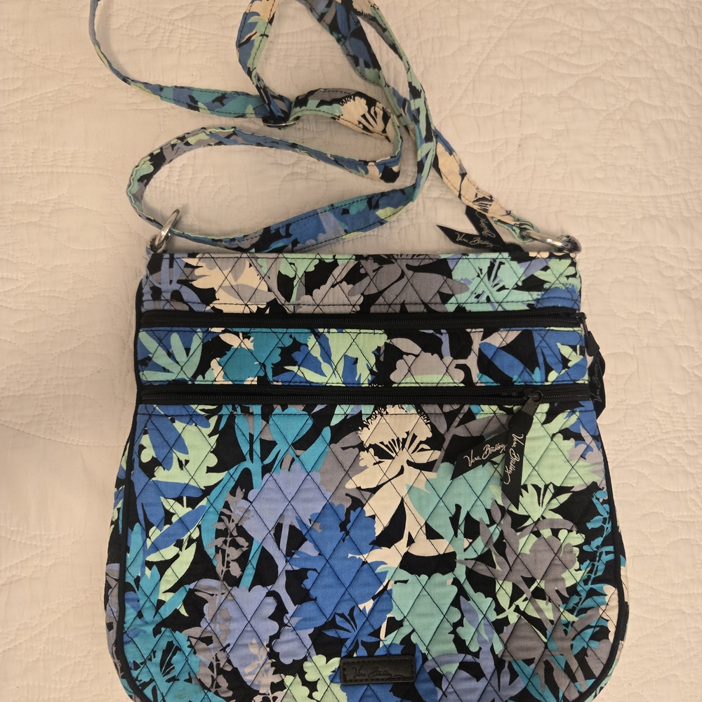 Vera Bradley Blue and Black Quilted Crossbody Bag